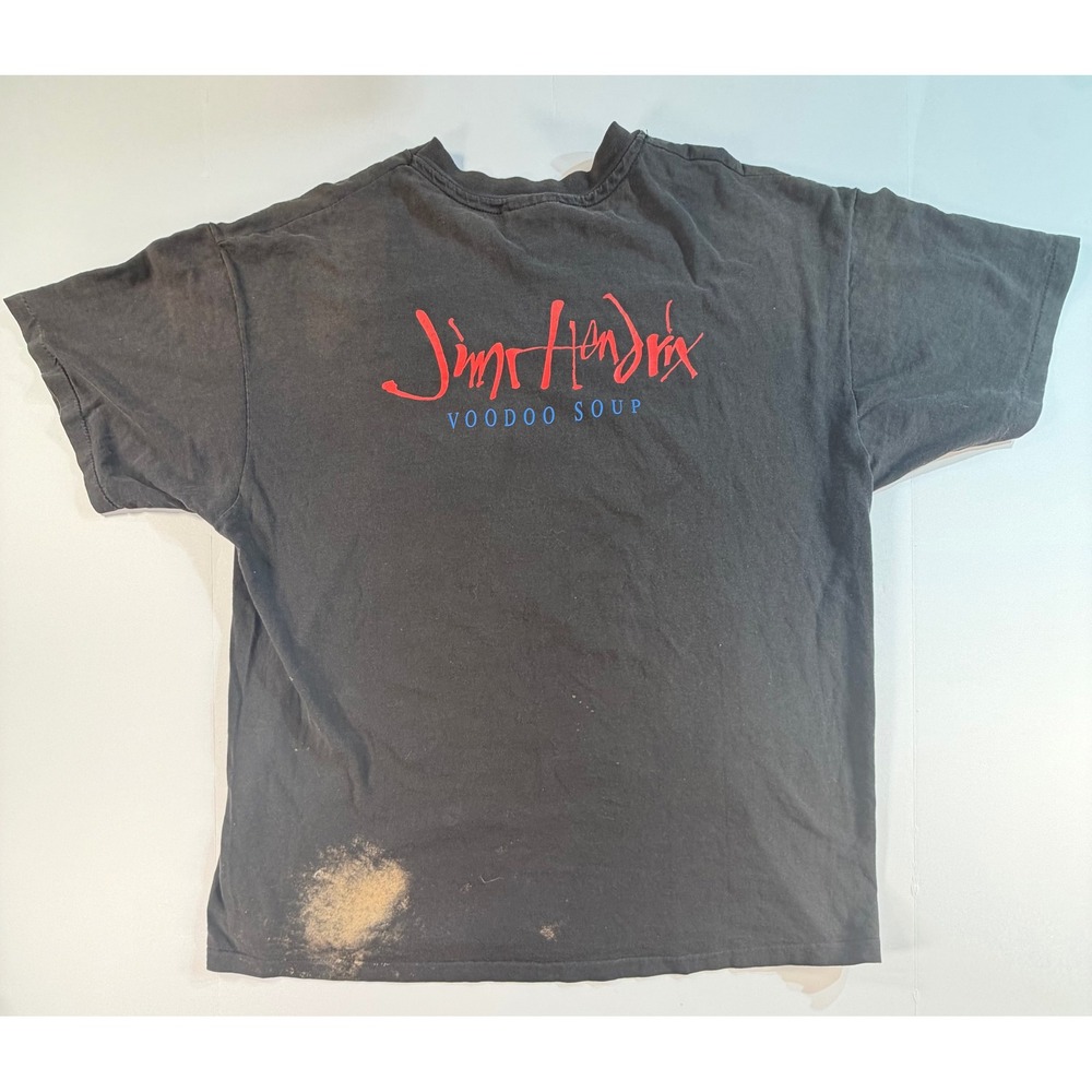 Vintage 1995 Jimi Hendrix Voodoo Soup T-Shirt Hanes XL Rock Band Promo Black